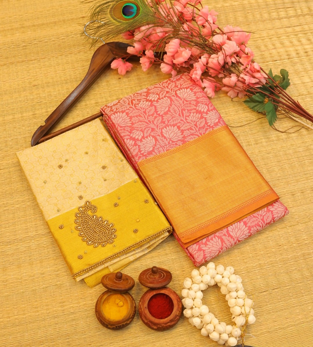 Ambani saree with aari work blouse